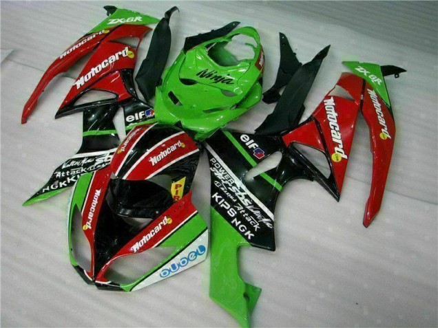 Black Red Green Motocard 2009-2012 ZX6R Motorcycle Fairings Black Red Green Motocard 2009-2012 ZX6R Motorcycle Fairings