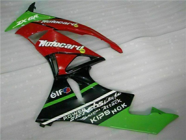 Black Red Green Motocard 2009-2012 ZX6R Motorcycle Fairings Black Red Green Motocard 2009-2012 ZX6R Motorcycle Fairings