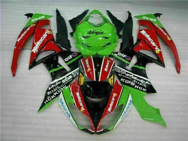 Black Red Green Motocard 2009-2012 ZX6R Motorcycle Fairings Black Red Green Motocard 2009-2012 ZX6R Motorcycle Fairings