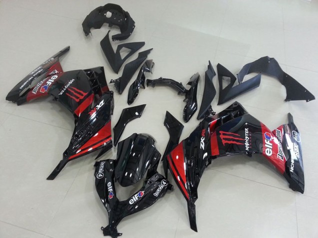 Black Red Monster 2013-2016 ZX300R Motorcycle Fairings Black Red Monster 2013-2016 ZX300R Motorcycle Fairings