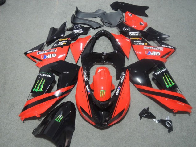 Black Red Touch4 Monster 2006-2007 ZX10R Motorcycle Fairings Black Red Touch4 Monster 2006-2007 ZX10R Motorcycle Fairings