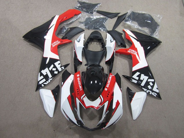 Black Red White 2011-2021 GSXR 600 Motorcycle Fairings Black Red White 2011-2021 GSXR 600 Motorcycle Fairings