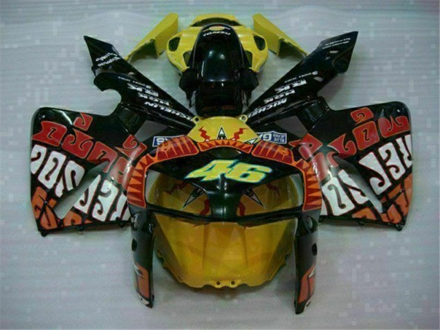 Black Red Yellow 46 2005-2006 CBR600RR Motorcycle Fairings Black Red Yellow 46 2005-2006 CBR600RR Motorcycle Fairings