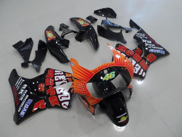Black Rossi 1998-1999 CBR900RR 919 Motorcycle Fairings Black Rossi 1998-1999 CBR900RR 919 Motorcycle Fairings