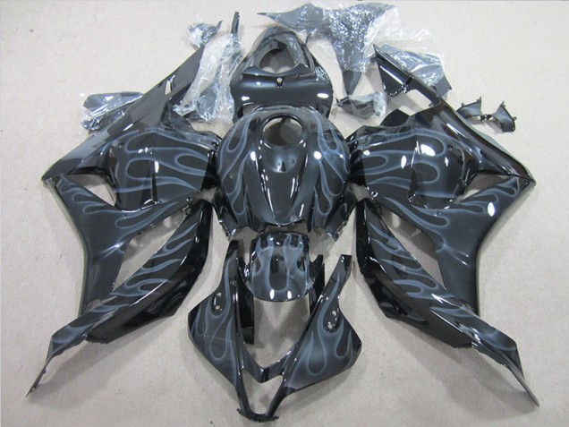 Black Silver Flame 2009-2012 CBR600RR Motorcycle Fairing Black Silver Flame 2009-2012 CBR600RR Motorcycle Fairing