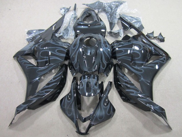 Black Silver Flame 2009-2012 CBR600RR Motorcycle Fairings Black Silver Flame 2009-2012 CBR600RR Motorcycle Fairings