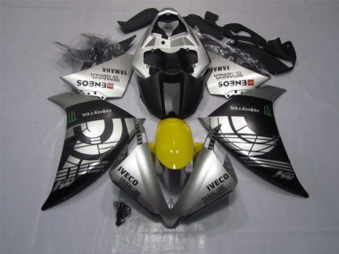 Black Silver Iveco Yamalube Monster 2012-2014 YZF R1 Motorcycle Fairings