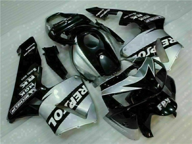 Black Silver Repsol 2005-2006 CBR600RR Motorcycle Fairings Black Silver Repsol 2005-2006 CBR600RR Motorcycle Fairings