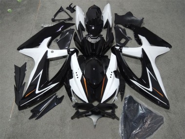 Black White 2008-2010 GSXR 600 Motorcycle Fairings