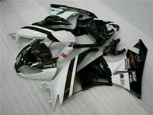 Black White 3M Touch4 2009-2012 ZX6R Motorcycle Fairings Black White 3M Touch4 2009-2012 ZX6R Motorcycle Fairings