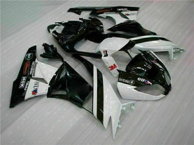 Black White 3M Touch4 2009-2012 ZX6R Motorcycle Fairings Black White 3M Touch4 2009-2012 ZX6R Motorcycle Fairings