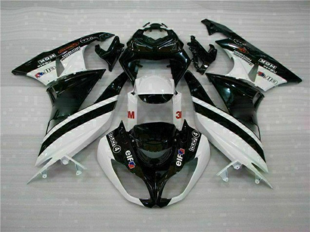 Black White 3M Touch4 2009-2012 ZX6R Motorcycle Fairings Black White 3M Touch4 2009-2012 ZX6R Motorcycle Fairings