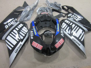 Black White Advance Alice 2007-2014 Ducati 1098 Motorcycle Fairings