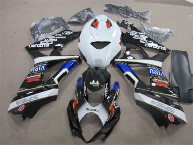 Black White Blue 2007-2008 GSXR 1000 Motorcycle Fairings