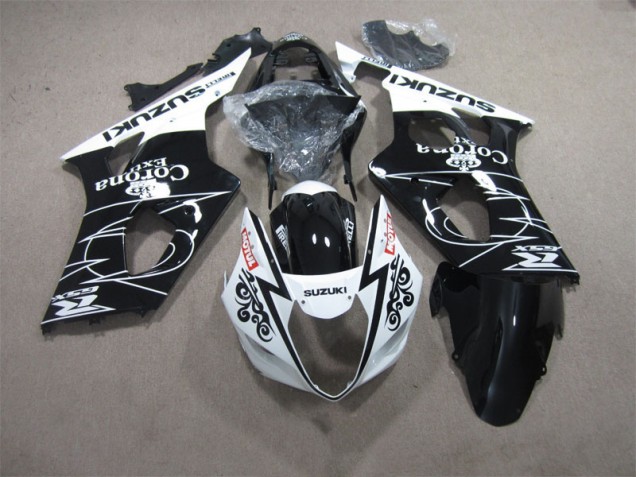 Black White Corona Extra Motul 2003-2004 GSXR 1000 Motorcycle Fairings Black White Corona Extra Motul 2003-2004 GSXR 1000 Motorcycle Fairings