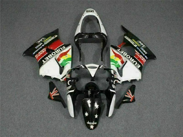 Black White Eurobet 2000-2002 ZX6R Motorcycle Fairings Black White Eurobet 2000-2002 ZX6R Motorcycle Fairings