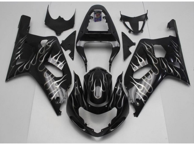 Black White Flame 2001-2003 GSXR 600/750 Motorcycle Fairings Black White Flame 2001-2003 GSXR 600/750 Motorcycle Fairings