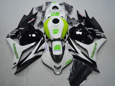 Black White Green Hannspree 2009-2012 CBR600RR Motorcycle Fairing