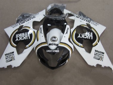 Black White Lucky Strike Motul 2004-2005 GSXR 600 Motorcycle Fairings