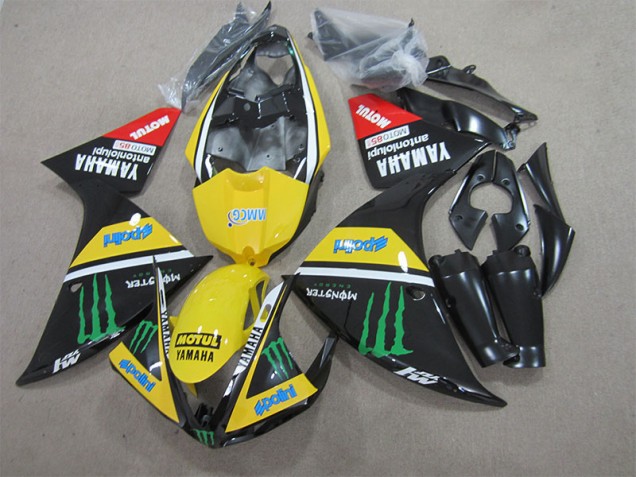 Black Yellow Motul Monster 2009-2011 YZF R1 Motorcycle Fairings Black Yellow Motul Monster 2009-2011 YZF R1 Motorcycle Fairings