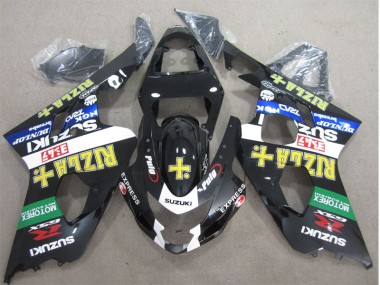 Black Yellow Rizla 2004-2005 GSXR 600 Motorcycle Fairings