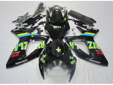 Black Yellow Rizla 2006-2007 GSXR 600 Motorcycle Fairings