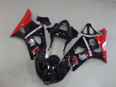 Black and Red 2003-2004 GSXR 1000 Motorcycle Fairings