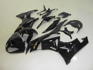 Black with Gold Sticker 2009-2012 ZX6R Motorcycle Fairings