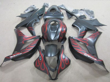 Black with Red Flame 2007-2008 CBR600RR Motorcycle Fairings