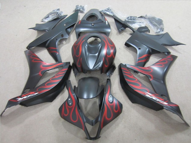 Black with Red Flame 2007-2008 CBR600RR Motorcycle Fairings Black with Red Flame 2007-2008 CBR600RR Motorcycle Fairings