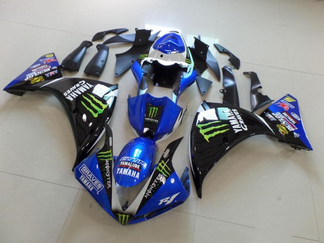 Blue Black Monster 2012-2014 YZF R1 Motorcycle Fairings