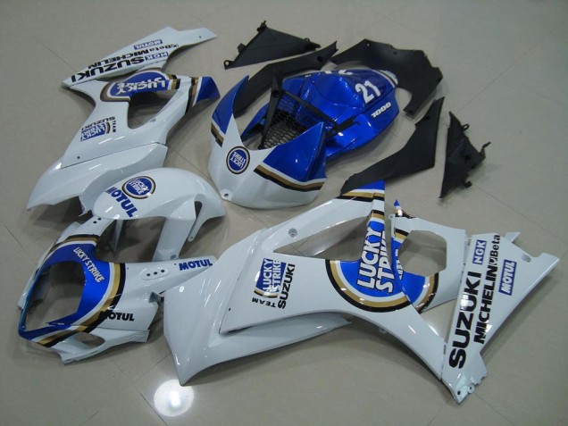 Blue Lucky Strike 2007-2008 GSXR 1000 Motorcycle Fairings Blue Lucky Strike 2007-2008 GSXR 1000 Motorcycle Fairings