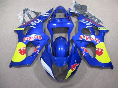 Blue Red Bull 2003-2004 GSXR 1000 Motorcycle Fairings