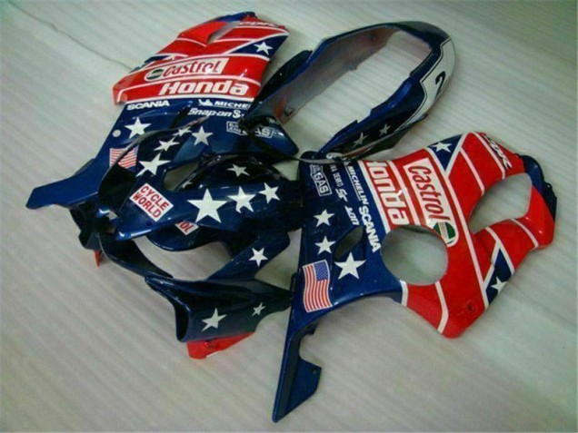 Blue Red Castrol Cycle World 2004-2007 CBR600 F4i Motorcycle Fairings Blue Red Castrol Cycle World 2004-2007 CBR600 F4i Motorcycle Fairings