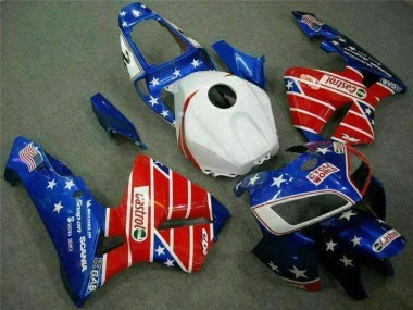 Blue Red Cycle World Castrol 2005-2006 CBR600RR Motorcycle Fairings