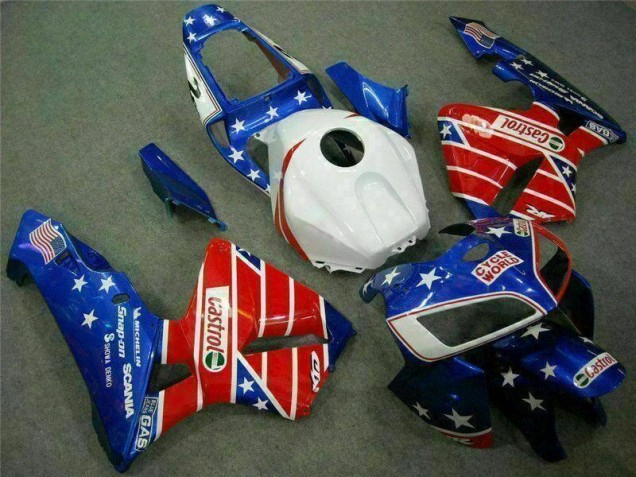 Blue Red Cycle World Castrol 2005-2006 CBR600RR Motorcycle Fairings Blue Red Cycle World Castrol 2005-2006 CBR600RR Motorcycle Fairings