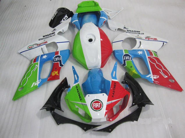 Blue Red Fiat Kastinee 1998-2002 YZF R6 Motorcycle Fairings Blue Red Fiat Kastinee 1998-2002 YZF R6 Motorcycle Fairings