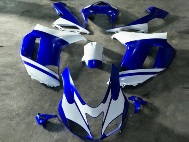 Blue White 2007-2008 ZX6R Motorcycle Fairings Blue White 2007-2008 ZX6R Motorcycle Fairings