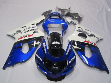 Blue White Motul 2001-2003 GSXR 600 Motorcycle Fairings