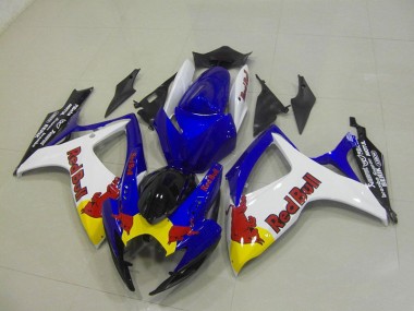 Blue White Red Bull 2006-2007 GSXR 750 Motorcycle Fairings