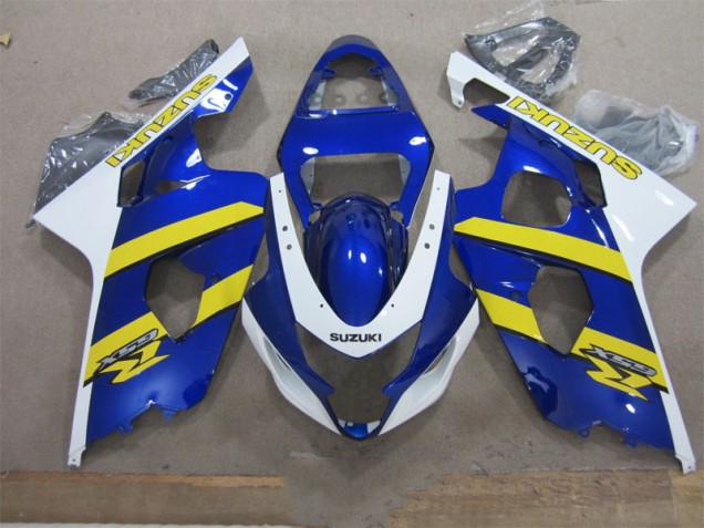 Blue White Yellow 2004-2005 GSXR 600 Motorcycle Fairings Blue White Yellow 2004-2005 GSXR 600 Motorcycle Fairings