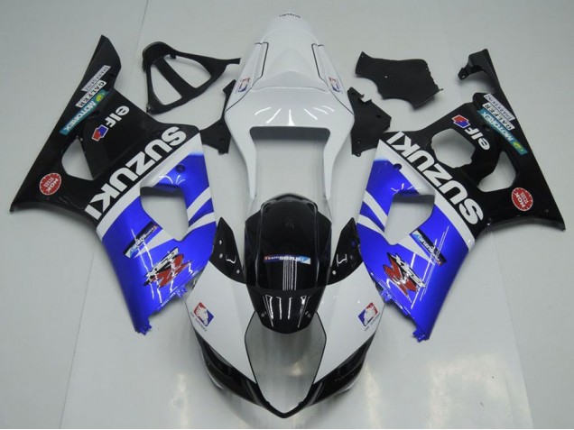 Blue White and Black 2003-2004 GSXR 1000 Motorcycle Fairings Blue White and Black 2003-2004 GSXR 1000 Motorcycle Fairings