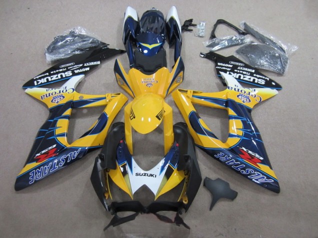 Blue Yellow Corona Extra 2008-2010 GSXR 600 Motorcycle Fairings Blue Yellow Corona Extra 2008-2010 GSXR 600 Motorcycle Fairings