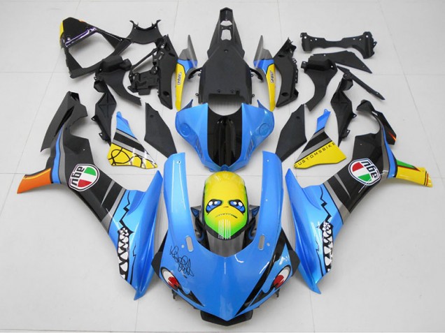 Blue Yellow Shark 2015-2019 YZF R1 Motorcycle Fairings Blue Yellow Shark 2015-2019 YZF R1 Motorcycle Fairings