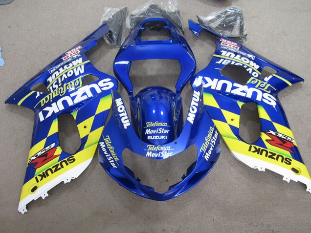 Blue Yellow Telefumia Movistar 2001-2003 GSXR 600 Motorcycle Fairings Blue Yellow Telefumia Movistar 2001-2003 GSXR 600 Motorcycle Fairings