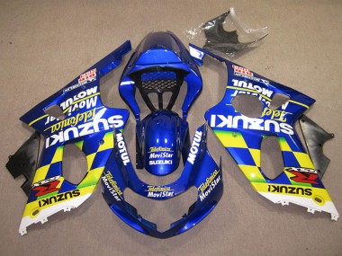 Blue Yellow Telefumica Movistar 2000-2002 GSXR 1000 Motorcycle Fairings