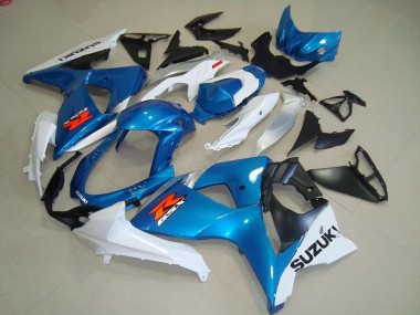 Blue and White OEM Style 2009-2016 GSXR 1000 Motorcycle Fairings