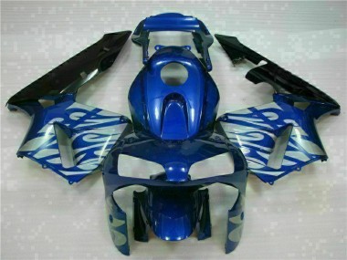 Blue with Silver Flame 2003-2004 CBR600RR Motorcycle Fairings