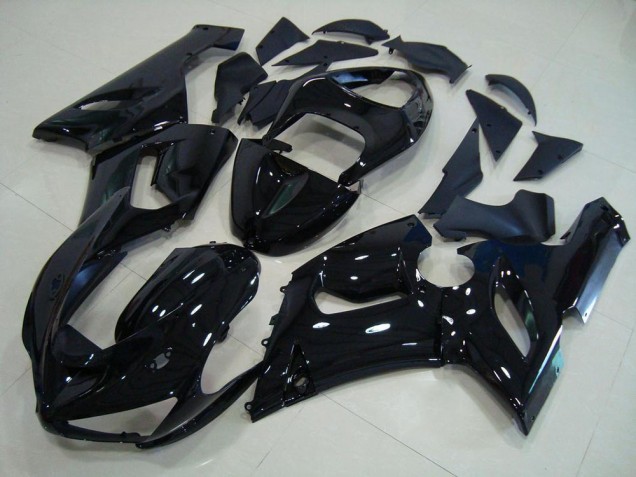 Glossy Black 2005-2006 ZX6R Motorcycle Fairings Glossy Black 2005-2006 ZX6R Motorcycle Fairings