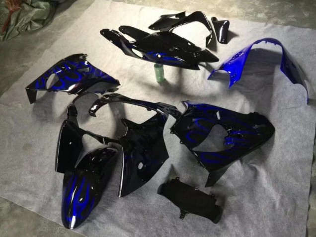 Glossy Black Blue Flame 2000-2001 ZX9R Motorcycle Fairings Glossy Black Blue Flame 2000-2001 ZX9R Motorcycle Fairings